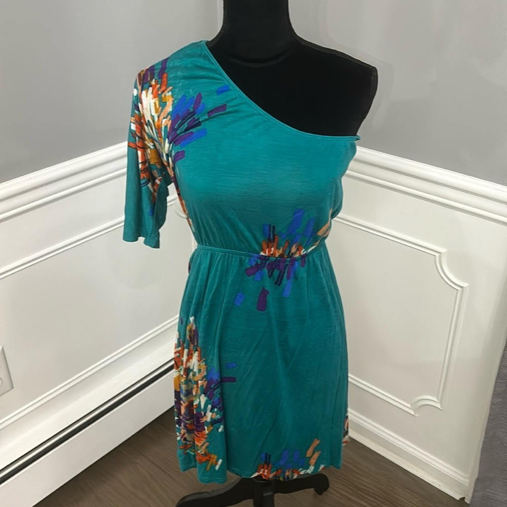 Needle and Thread One Shoulder Turquoise Dress Size M NWT